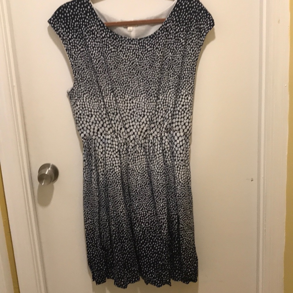 Blue polkadotted dress